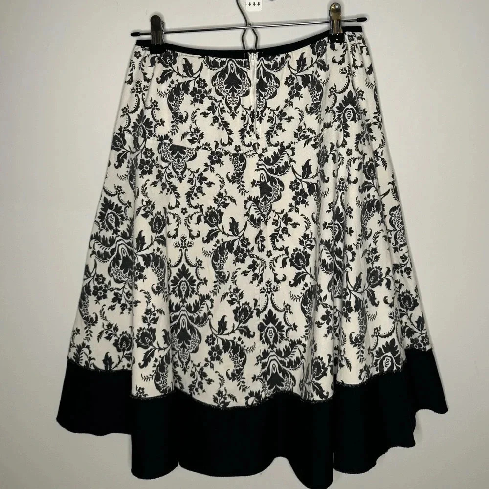 Vintage JKLA California A-Line Skirt Elastic Waist w/Side zipper